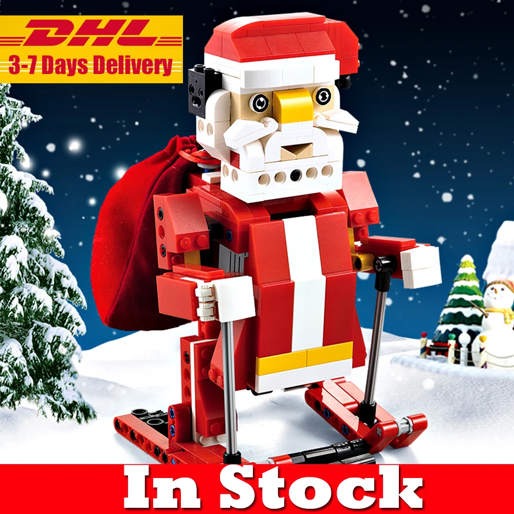 439pcs Santa Claus Christmas Sled Technic Building Blocks Toy Kit DIY bricks Children Birthday holiday Gifts | Игрушки и хобби