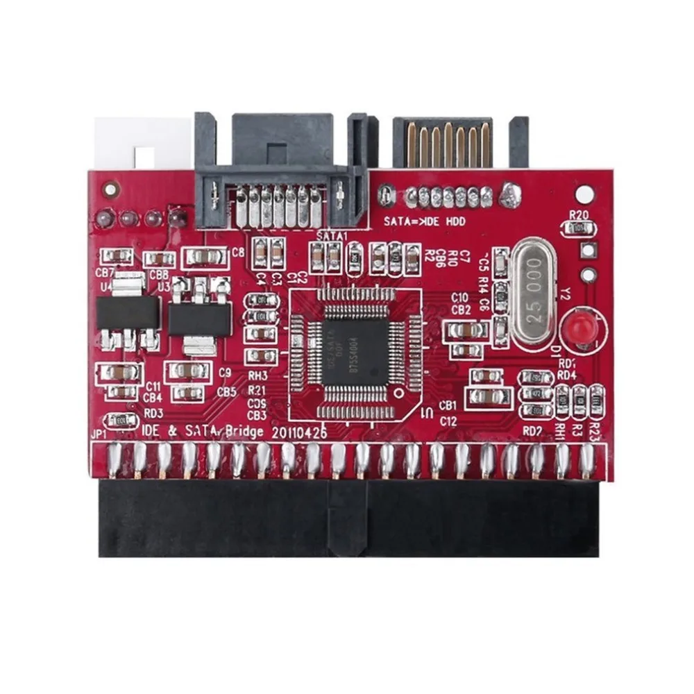 Converter Adapter Red Lightweight Durable IDE HDD to SATA Serial ATA Hard Disk Driver Support for 133 100 CD | Электроника