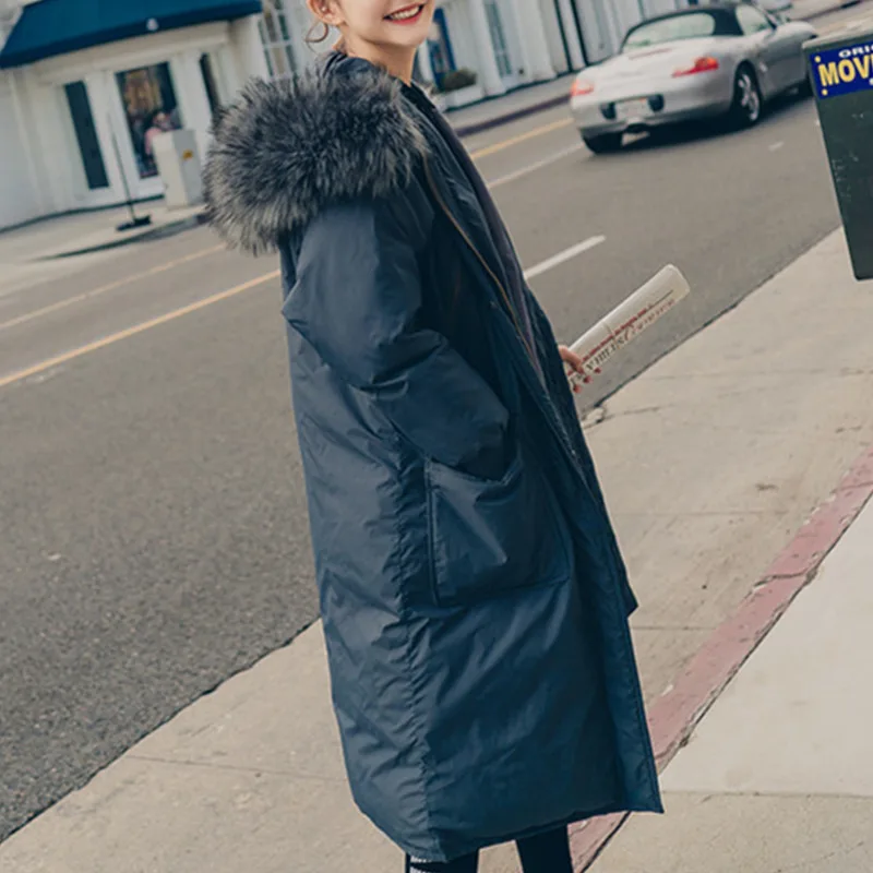 Women Winter Coat Thicken Padded Parkas Hooded 2018 Warm Fox Fur Collar Cotton Long Jacket High Quality Wadded Outerwear PJ307 | Женская