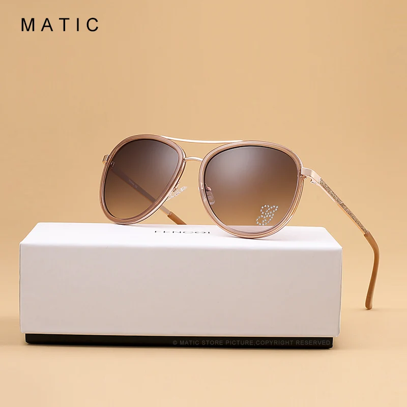 Солнцезащитные очки MATIC женские для вождения авиаторы в золотой металлической