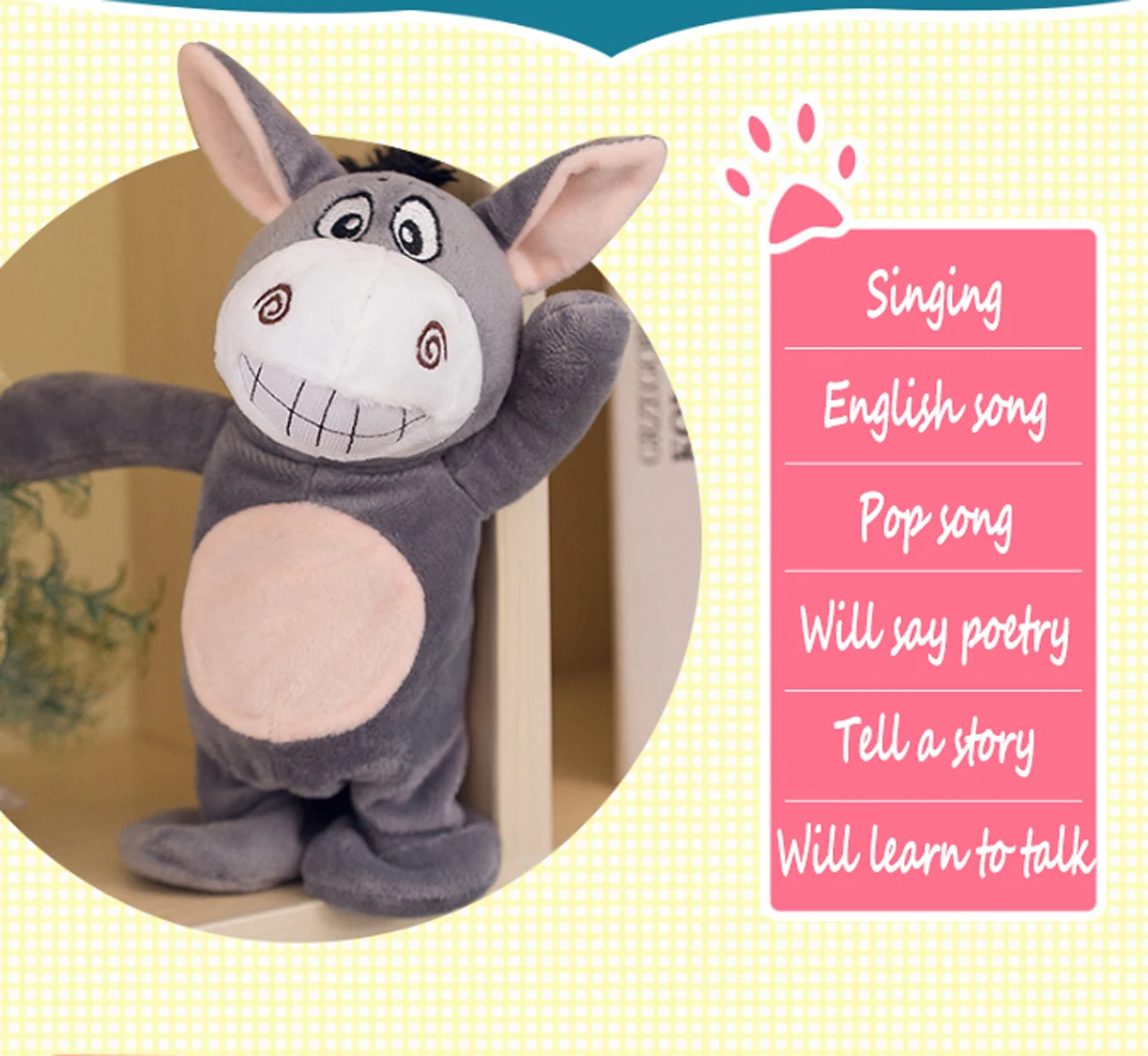 Electronic Talking Donkey Cows Plush Toy Cute Speak Music and Walk Dolls Pets | Игрушки и хобби