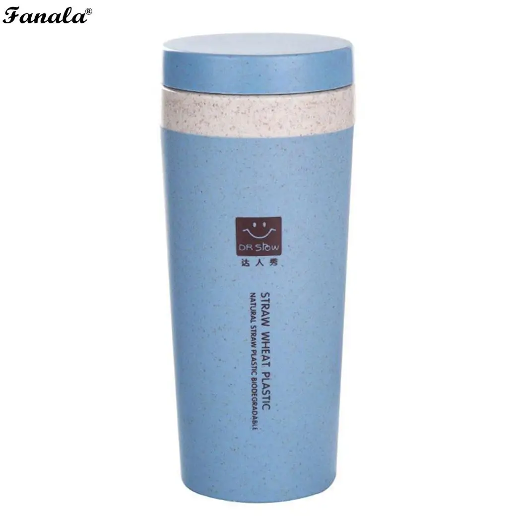300mL Solid Wheat Straw Thermos Cup Water Bottle With 0-6 Hours School Office Travel Outdoor etc Rope | Дом и сад