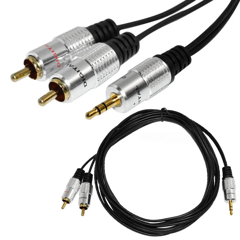 Чистый HQ OFC 3 5 мм Стерео Джек 2 RCA Phono вилки кабель золото м (16 футов)|Кабели USB| |