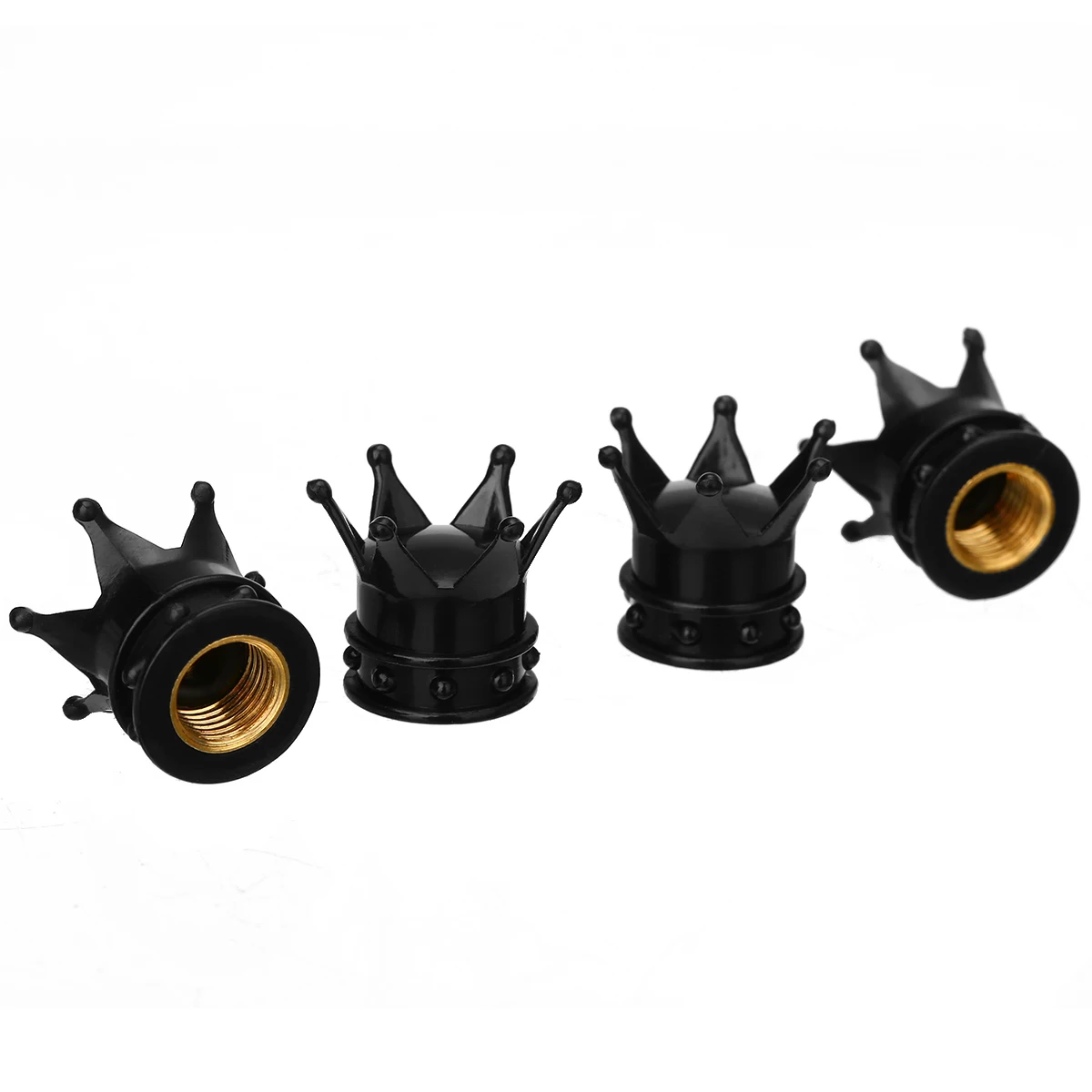 

4pcs Black Crown Aluminum Car Wheel Tyre Tire Air Valve Stem Cap Dust Cover For Car Truck Bike Motorcycle ATV