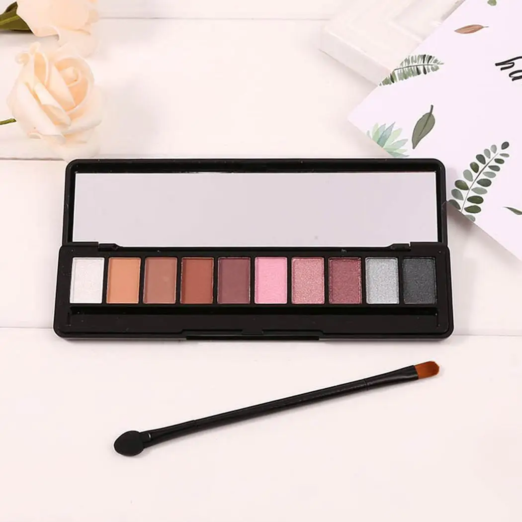Новый макияж Красота Shimmer Matte Eye Pastic Shadow 10 палитра цветов с двухсторонней 15 г