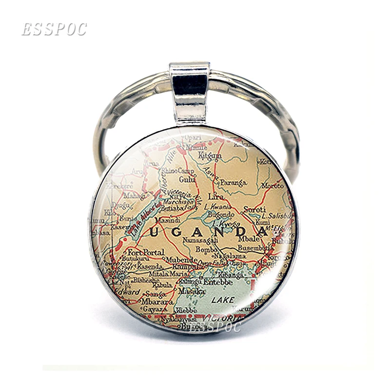 Афика страны карта стеклянный кулон брелок Южная Африка Египет Камерун Модный