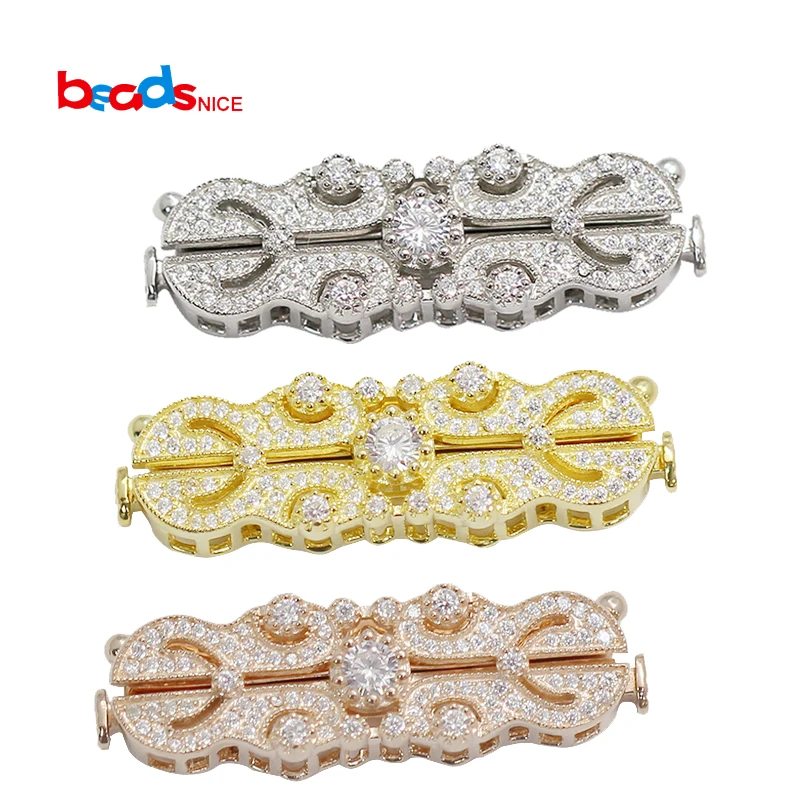 Beadsnice застежка для ожерелья из нескольких нитей изготовления CZ ювелирных изделий