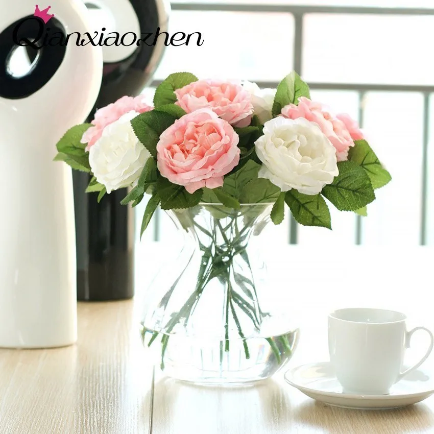Qianxiaozhen, 4 шт., розы, искусственные цветы для женского букета, свадебные цветы, украшение для дома