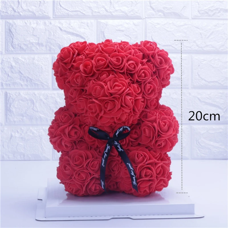 

2019 Hot 20cm Soap Foam Bear of Roses Teddi Bear Rose Flower Artificial New Year Gifts for Girl Friend Women Valentines Gift