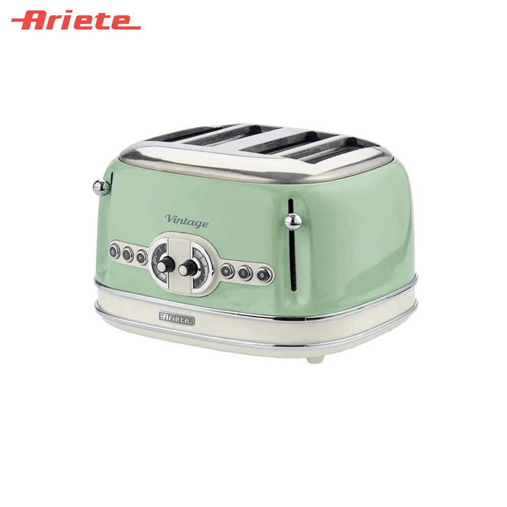 Тостер Ariete Vintage 156/04 зеленый стильный ретро дизайн мощность 1600 Ватт 6 уровней