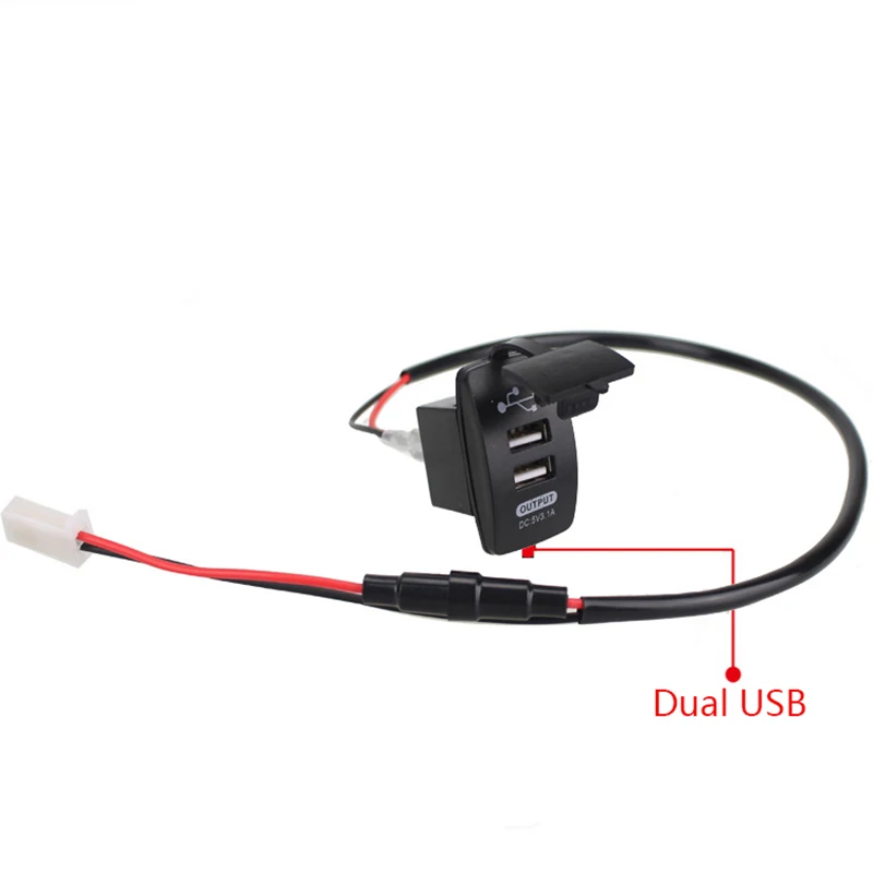 Автомобильное зарядное устройство CARCHET с двумя usb портами клавишный