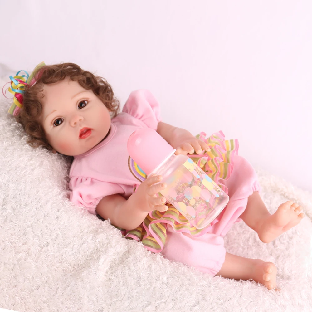 48cm Full Soft Silicone Reborn Baby Dolls Lifelike Alive Girl Bath Play Toy Cute Bebe Boneca Menina Kids Birthday Surprise Gifts | Игрушки и