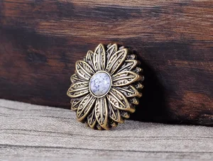 10 шт. 30 мм белый бирюзовый цветок, сделай сам, кожевенное ремесло, антикварная латунная отвертка