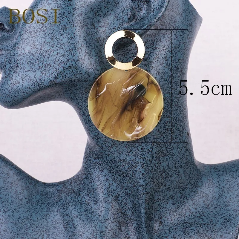 2019 Earrings Acrylic Fashion For Women Boho Acetate Round earrings metal Drop Earings Dangle Face Big Bohemian Jewellery cc | Украшения и