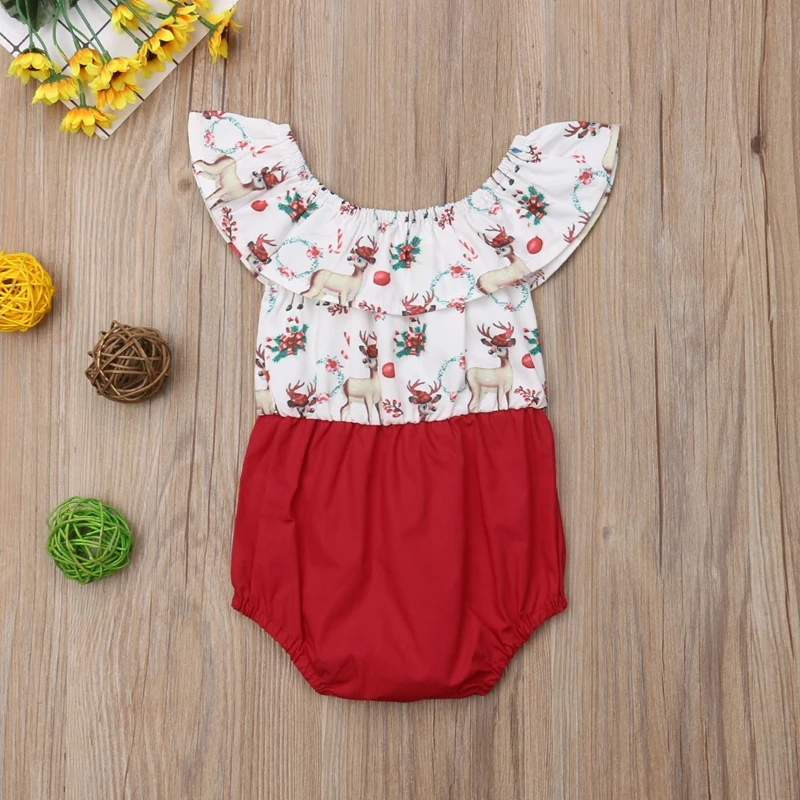 Kids Baby Girls Sister Matching Christmas Clothes Xmas Print Sleeveless Bodysuit&ampLace Dress Party Princess Fashion Outfit Set | Мать и