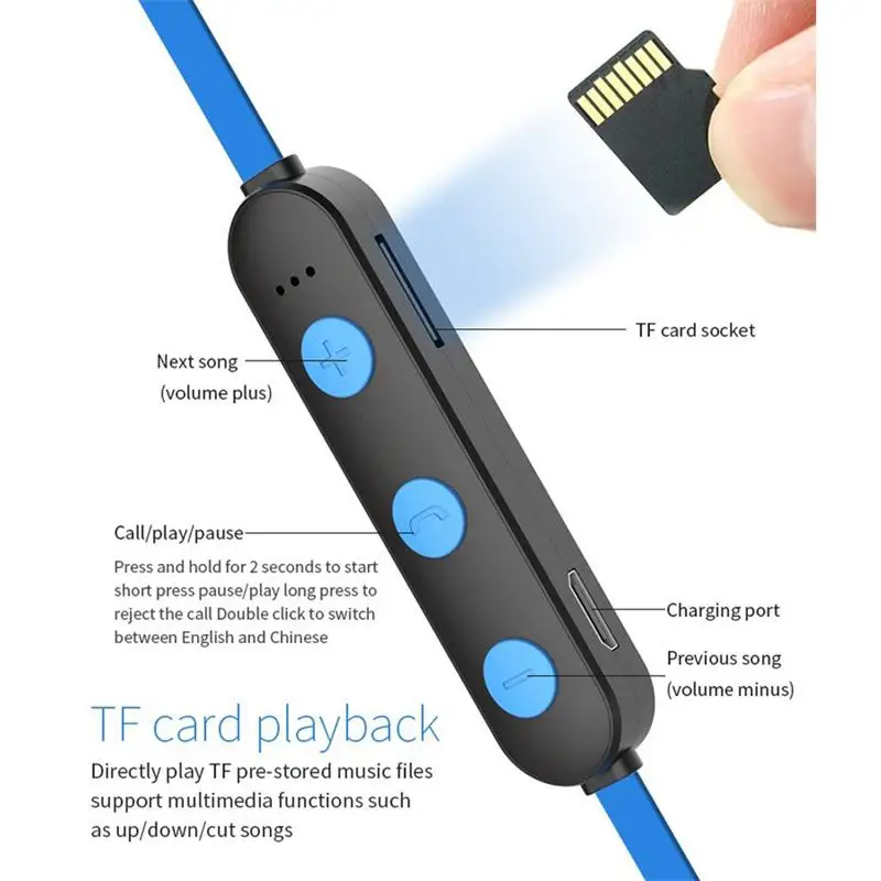 Беспроводные Bluetooth наушники с слотом для TF-карты, автомобиль и наушники для спорта.