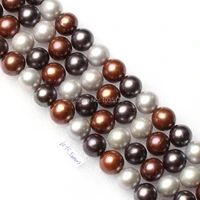 high quality 10 10 5mm natural mixed freshwater pearl nearly round loose beads strand 40cm diy creative jewellery making w1942