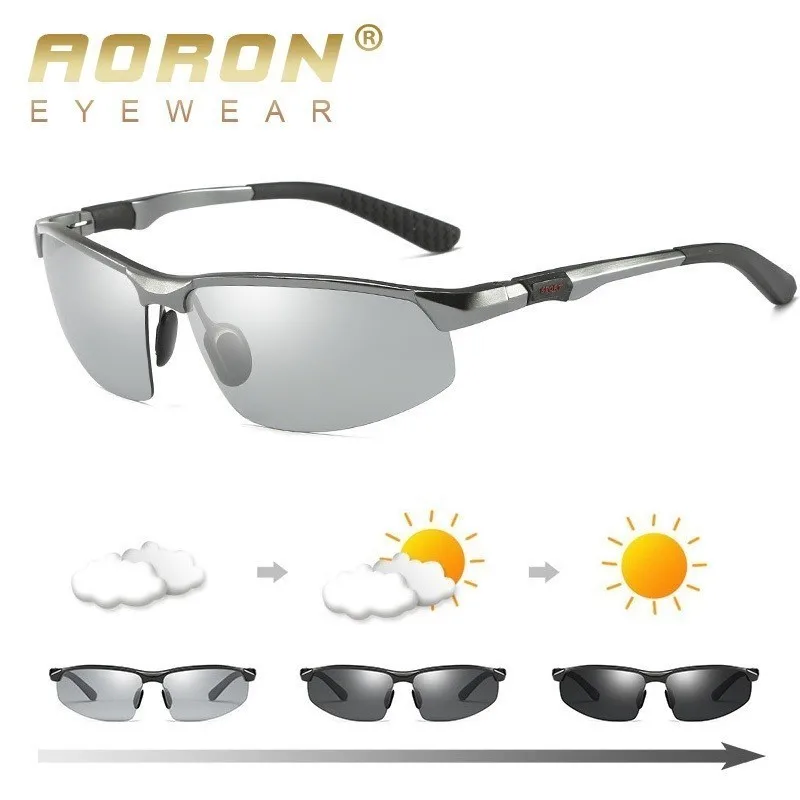 Aoron Hd мужские фотохромные поляризационные солнцезащитные очки Хамелеон для