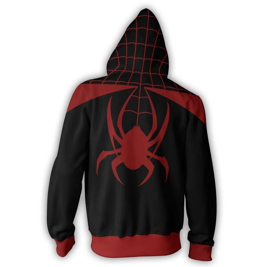 2019 autumn new fashion men's and women's casual hoodie creative 3D printing red spider web style street long-sleeved jacket | Мужская