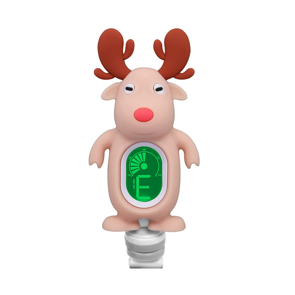 Acoustic Guitar Tuner Cute Cartoon High Quality Clip-On LCD Display for Chromatic Bass Ukulele Accessories | Спорт и развлечения