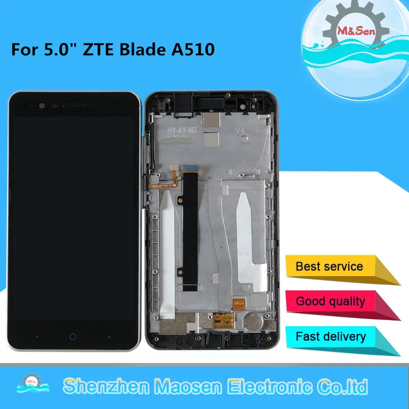 ЖК дисплей с рамкой M & Sen 5 0 дюйма для ZTE Blade A510 сенсорный экран дигитайзер в