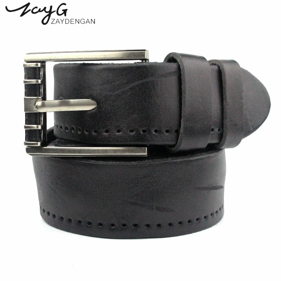 

ZAYG men high quality genuine leather belt luxury designer belts men cowskin fashion Strap male Jeans for man cowboy men gift
