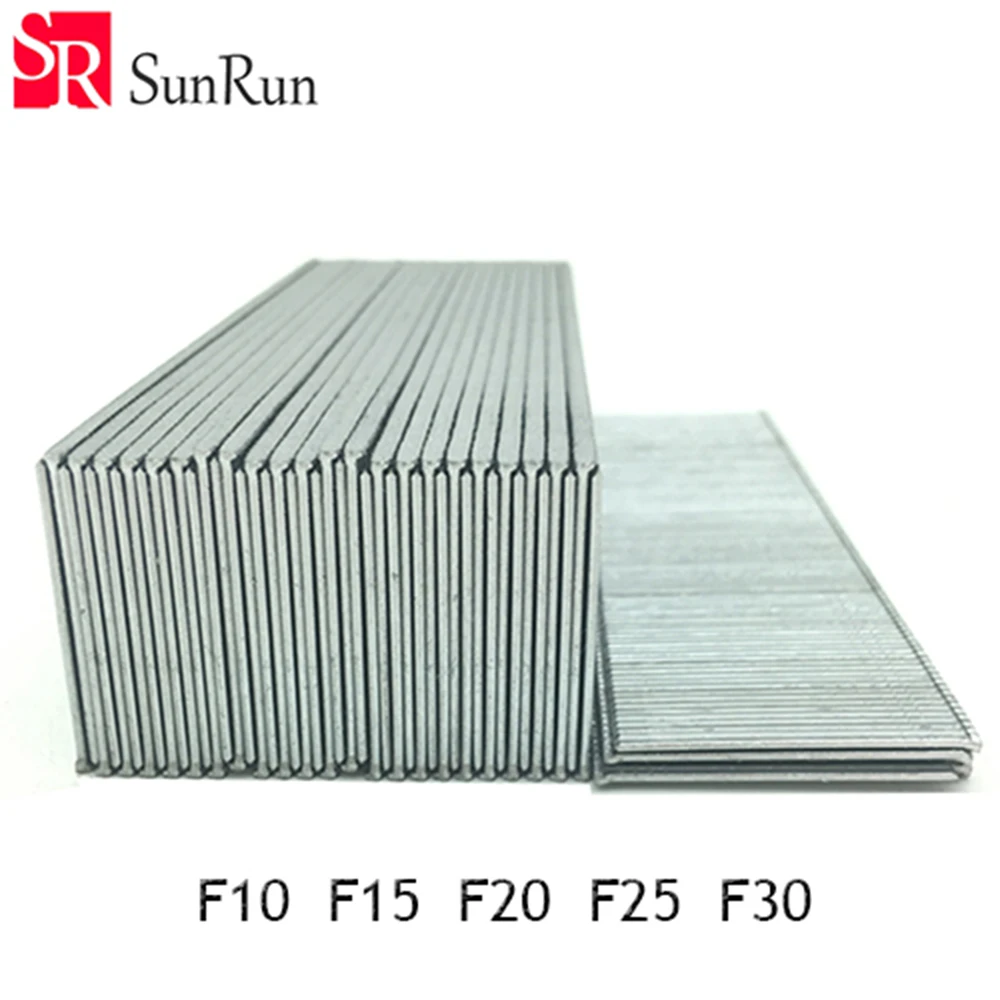 QSUNRUN 5000 шт Penumatic Strip гвозди F10 F15 F20 F25 F30 прямой гвоздезабиватель стальной