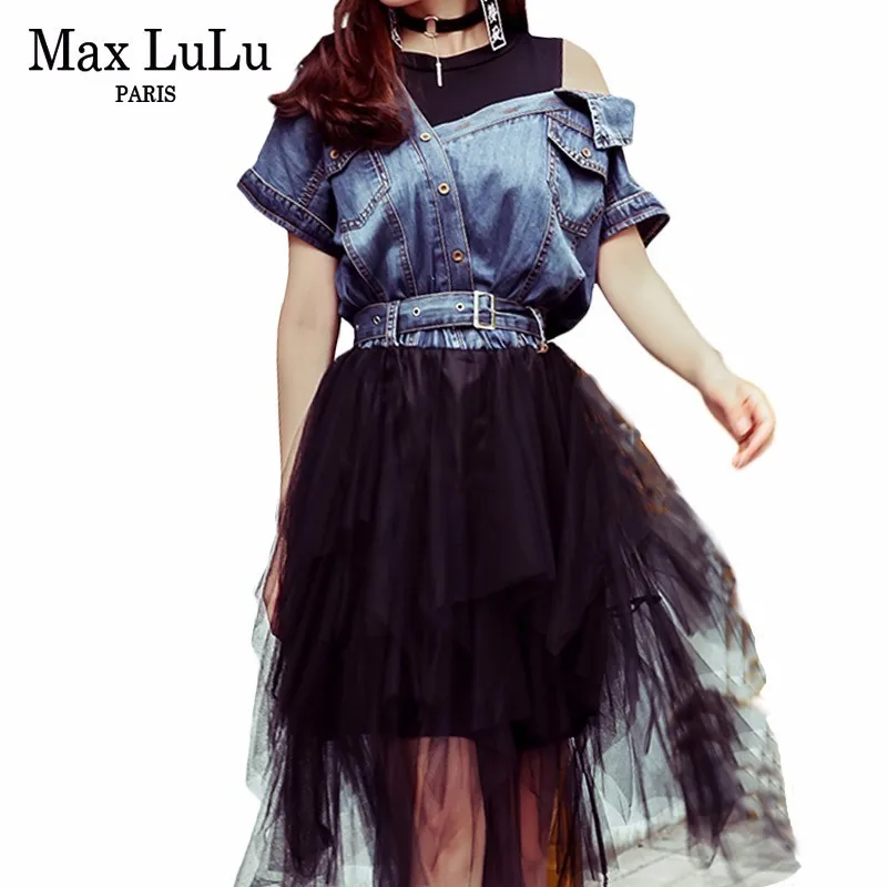 Max LuLu 2019 Весенняя мода корейский стиль Дамская джинсовая одежда женские