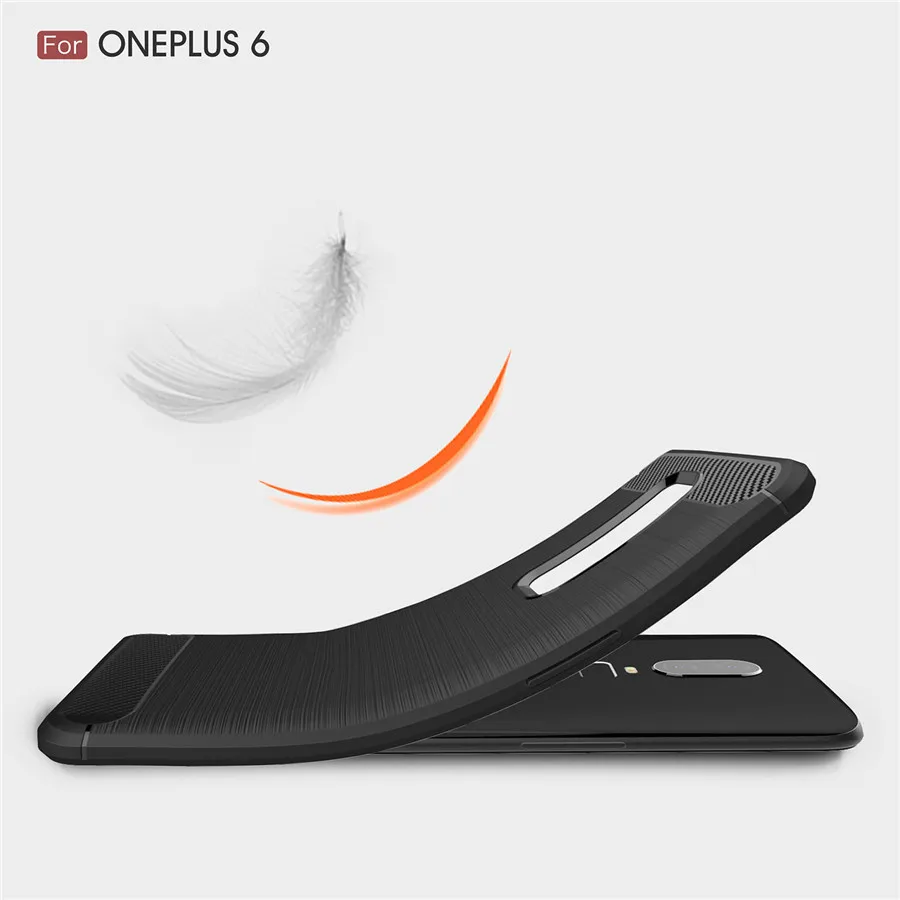 

One Plus 6 Carbon Fiber Case for Oneplus 6 Case Soft Silicone TPU Skin Anti-Skid Cover for Oneplus6 phone cover for One plus 6