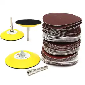 Бумага полировальная диск с наждачной порверхностью, 75 мм, 60 шт., 3 дюйма, набор с хвостовиком, аксессуары для электроинструментов, набор абразивных инструментов