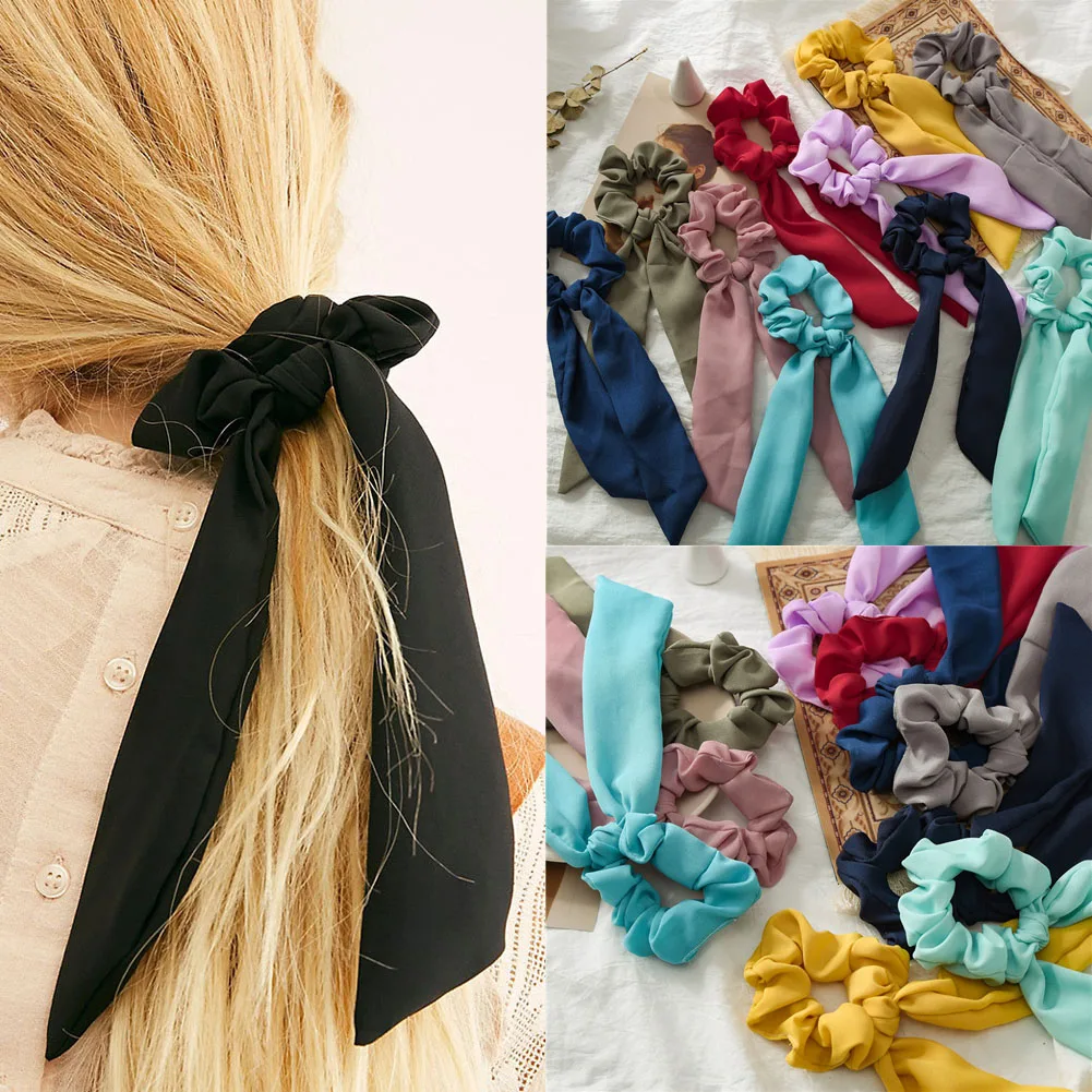 

Весенне-летний шарф «конский хвост», эластичная резинка для волос, женские галстуки-бабочки, резинки для волос, цветные ленты для волос