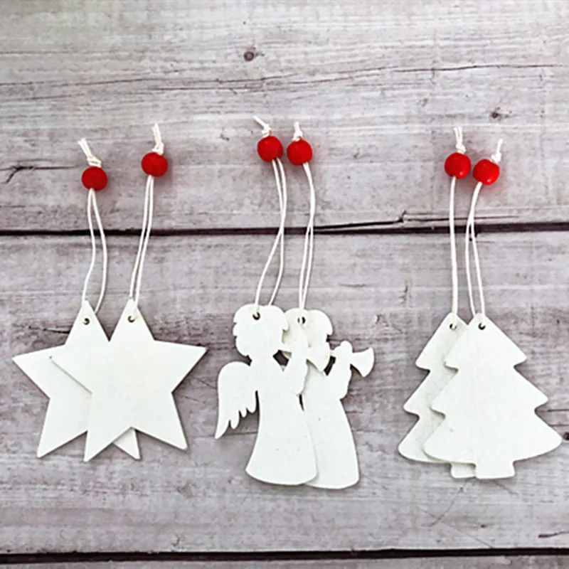 Pack Of 10pcs Wooden Christmas Decoration Ornaments Pendants For Festival Merry Tree | Дом и сад
