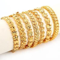 trendy plated multi shape punk bracelet curb cuban chain gold color bracelets bangle for men women jewelry gifts