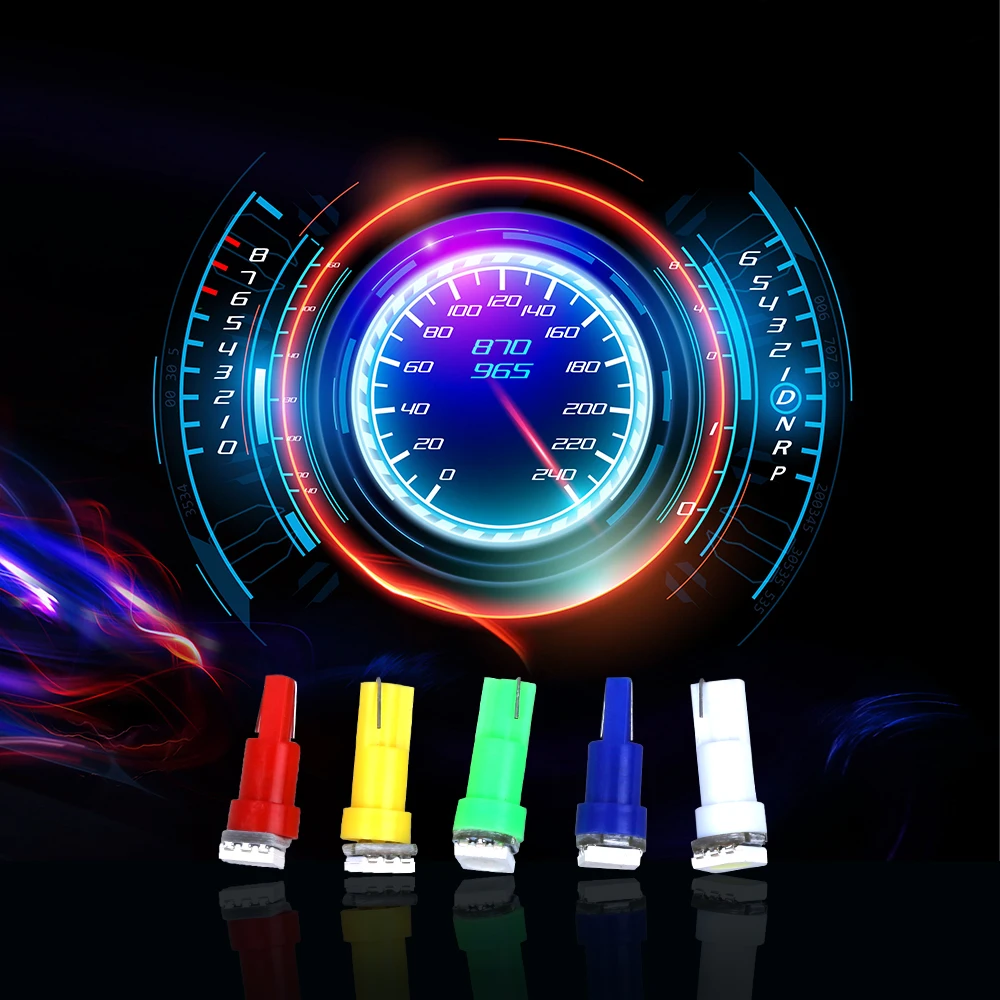 10 шт. T5 led 5050 1SMD t5 белый/зеленый/синий/красный/желтый боковые лампы DC 12V лампа с