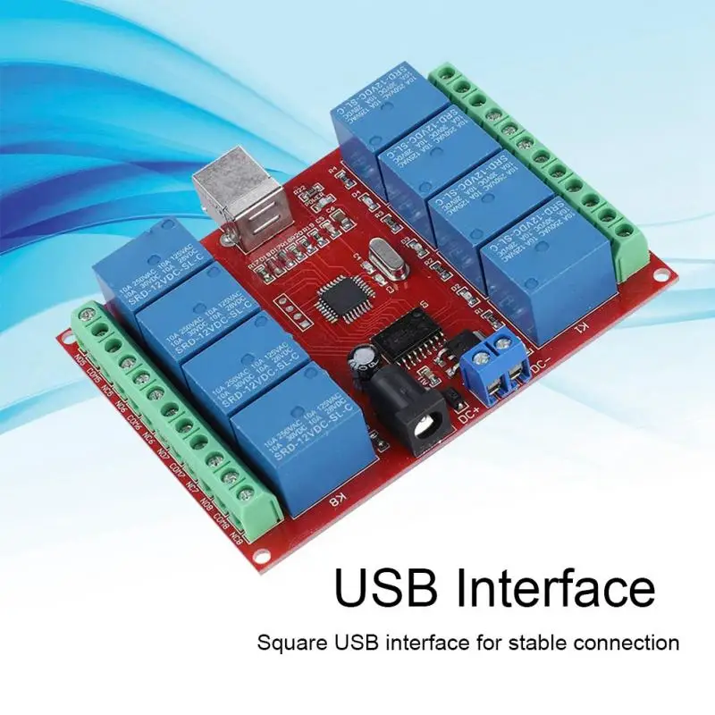 8-канальный 12 в компьютер USB Интеллектуальный переключатель управления релейный