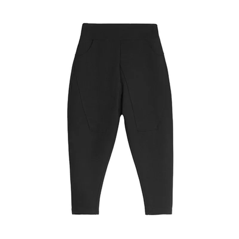 TWOTWINSTYLE черные шаровары женские с высокой талией Длинные эластичные брюки для