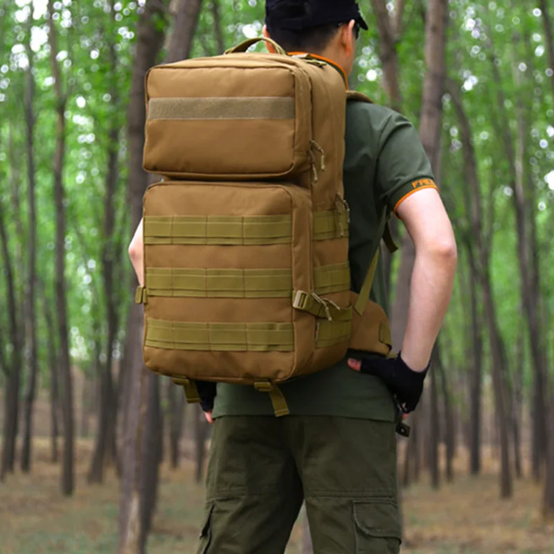 

New 55L Camouflage Men Outdoor Hot Sport Arm Backpack Climbing 2019 Militar Multifunctional Bag Mochila Rucksack Tactical Travel