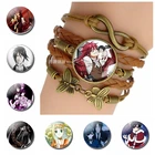 Винтажный вязаный кожаный браслет черный Батлер Монстр фант Себастьян михаелис игра Аниме ролевые модные аксессуары подарок