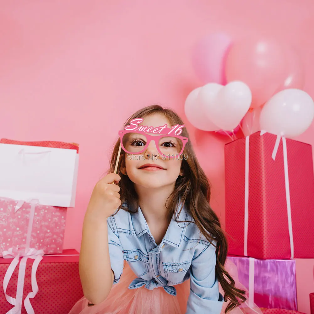 Сладкий 16 лет на день рождения украшения DIY вечерние Фотокабины реквизит розовый