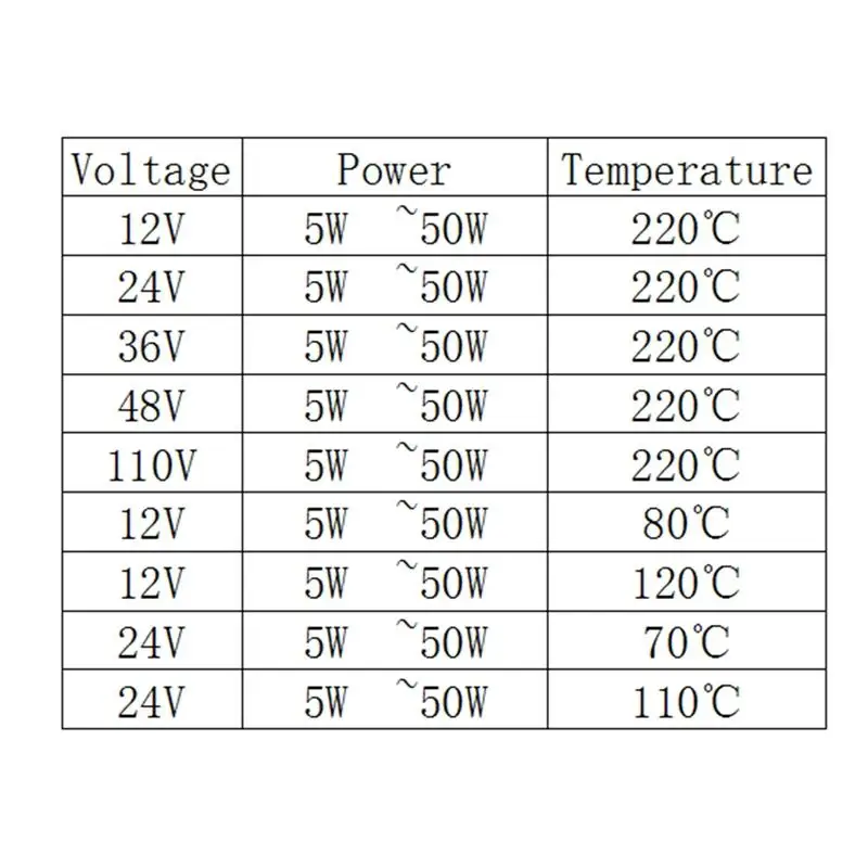 35*21*5 мм Температура 70C до 220C 5 Вт 50 термостат изоляция алюминиевый PTC