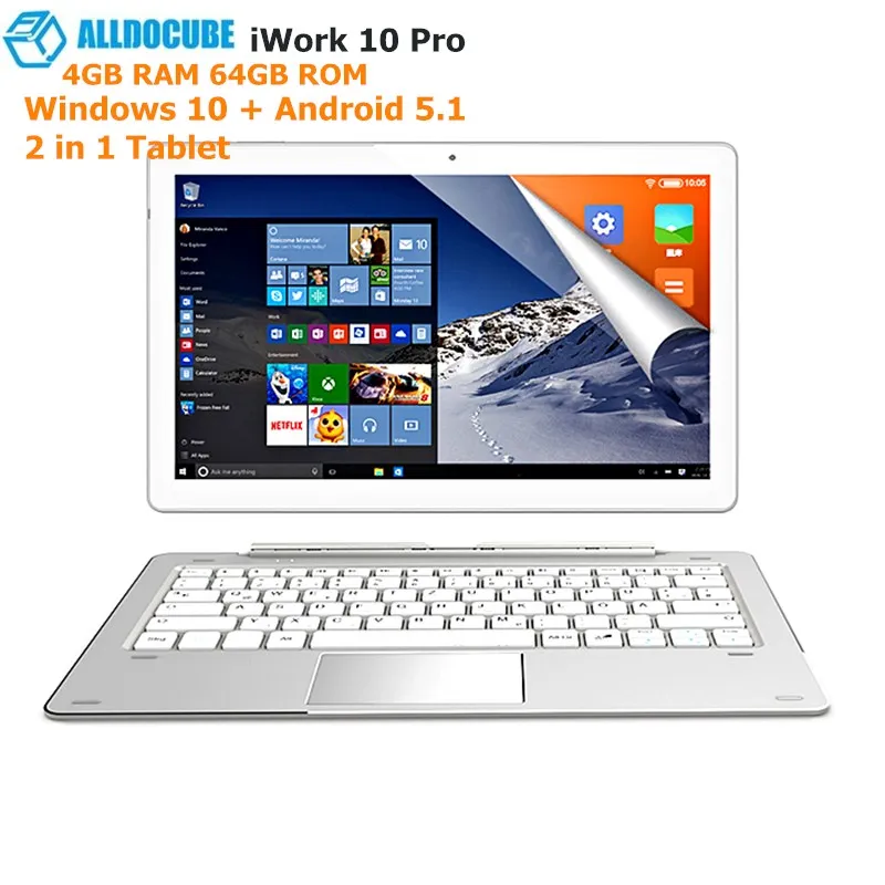 ALLDOCUBE iWork 10 Pro 2 в 1 планшеты PC ''windows + Android 5 двойной ОС Intel Atom x5 Z8350 4 ядра 44 ГГц Гб
