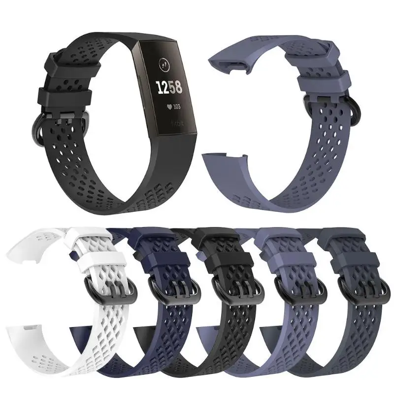 Силиконовый пористый дышащий ремешок на запястье для Fitbit Charge 3 L|Смарт-аксессуары|