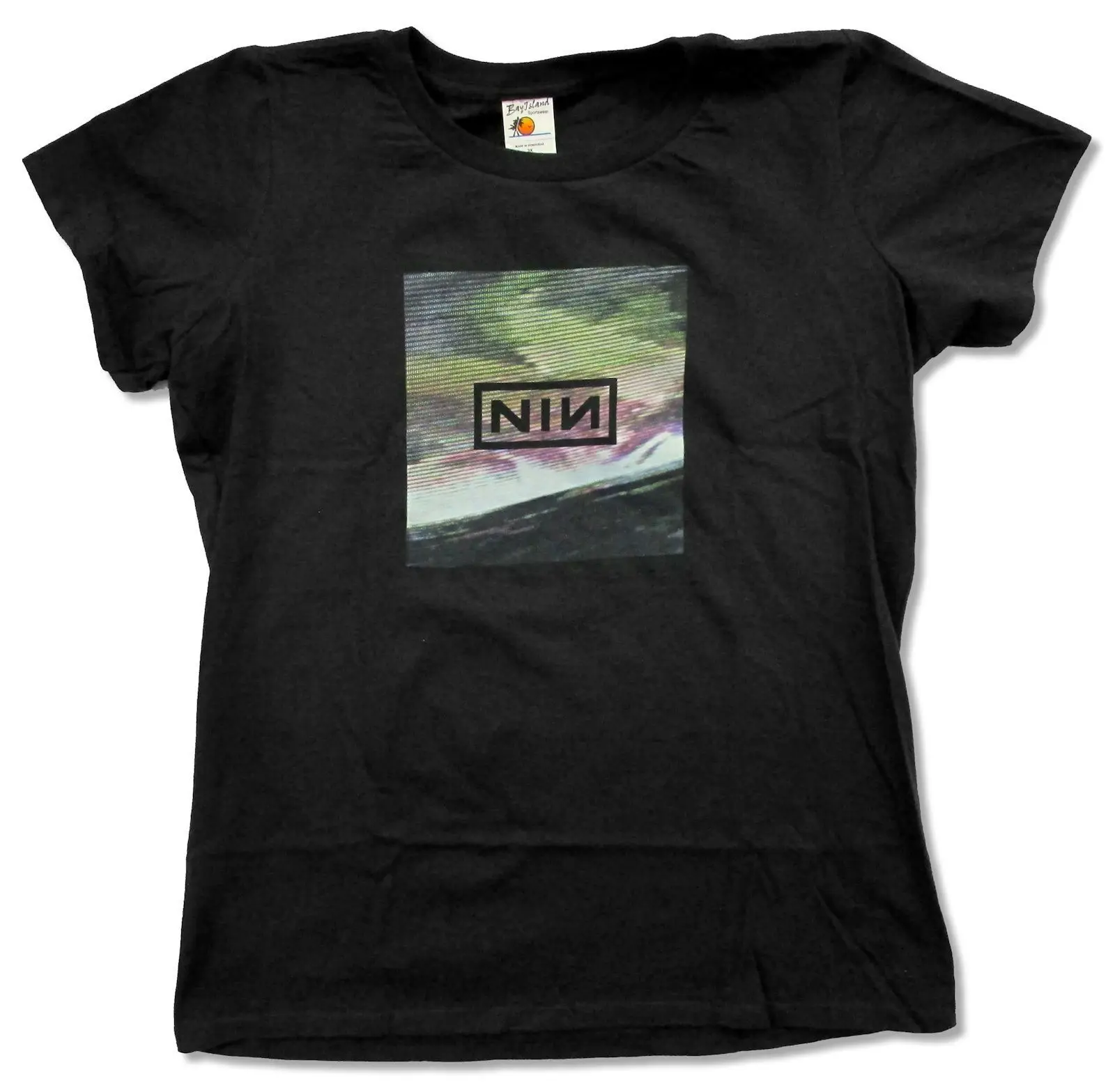 NINE INCH NAILS WAVE BOX/Черная футболка для девочек новинка официальный JUNIORS NIN|Мужские