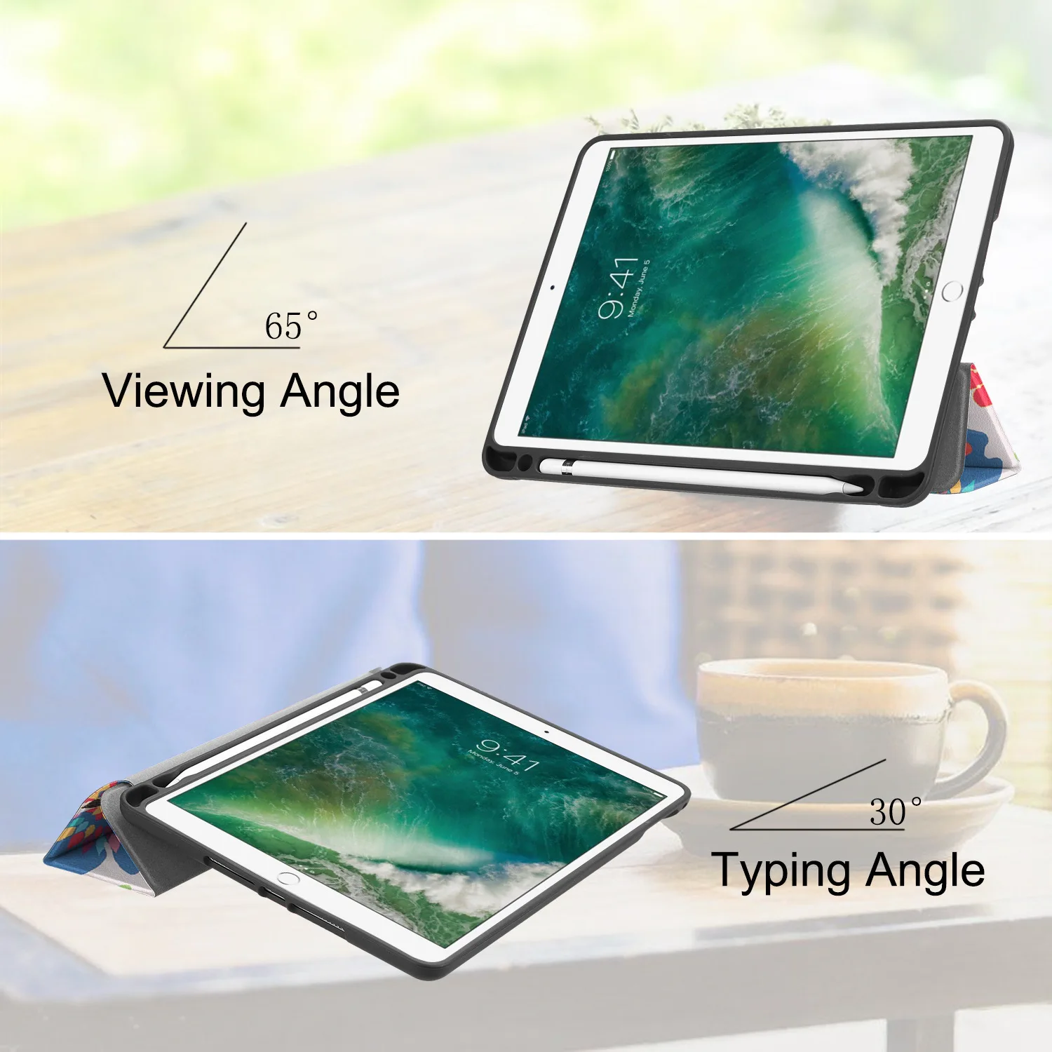 Чехол для iPad 9 7 дюймов 2018 2017 чехол с держателем карандашом умный PU кожаный