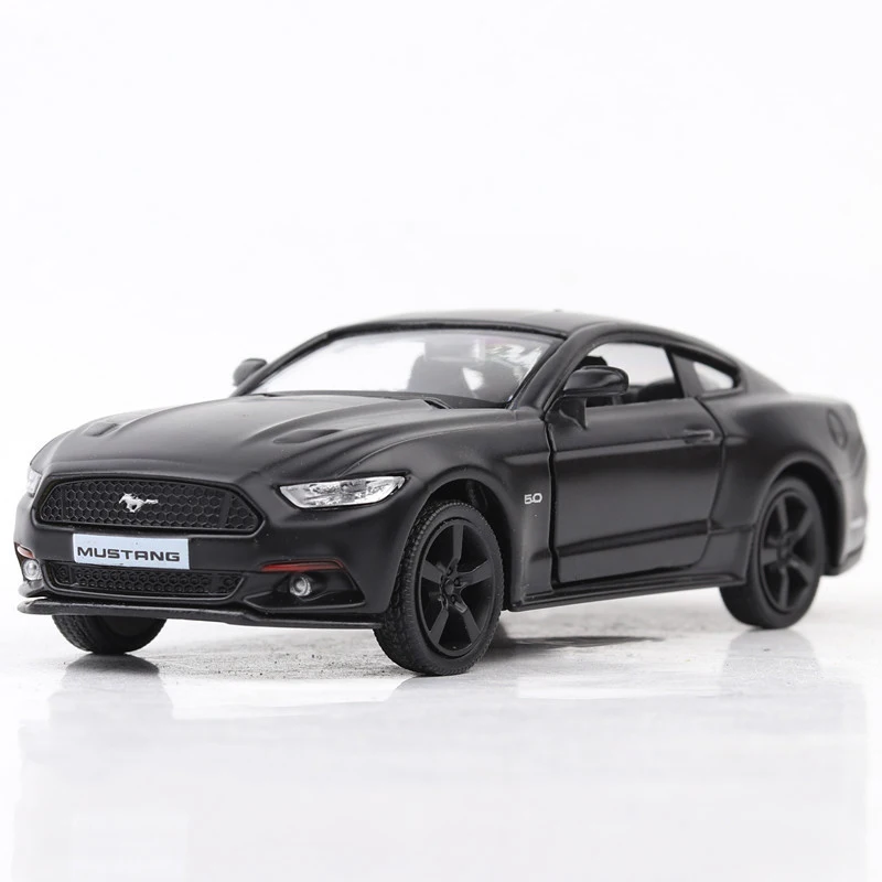1:36 сплав Матовый Черный Ford Mustang Тяговый ретро автомобиль игрушечный