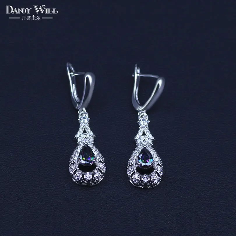 Mystic Rainbow Fire Cubic Zirconia Costume Jewelry Sets Decorations for women Earrings/Pendant/Necklace/Ring | Украшения и