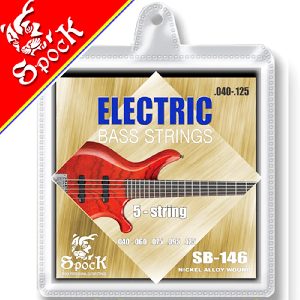

Spock SB146(5) 5 String Electric Bass Strings 040-125 inch Nickel Plated High Carbon Steel Core Nickel Alloy Wound