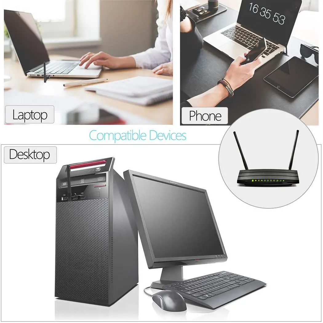 USB WiFi адаптер 600 Мбит/с ключ сетевая карта беспроводной настольный Wifi