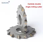 63x6-8 мм толщина x22mm-10T x60 градусов YG8 Карбид двойной Угол Фрезерный резак обработка: чугун. Алюминий и т. Д.