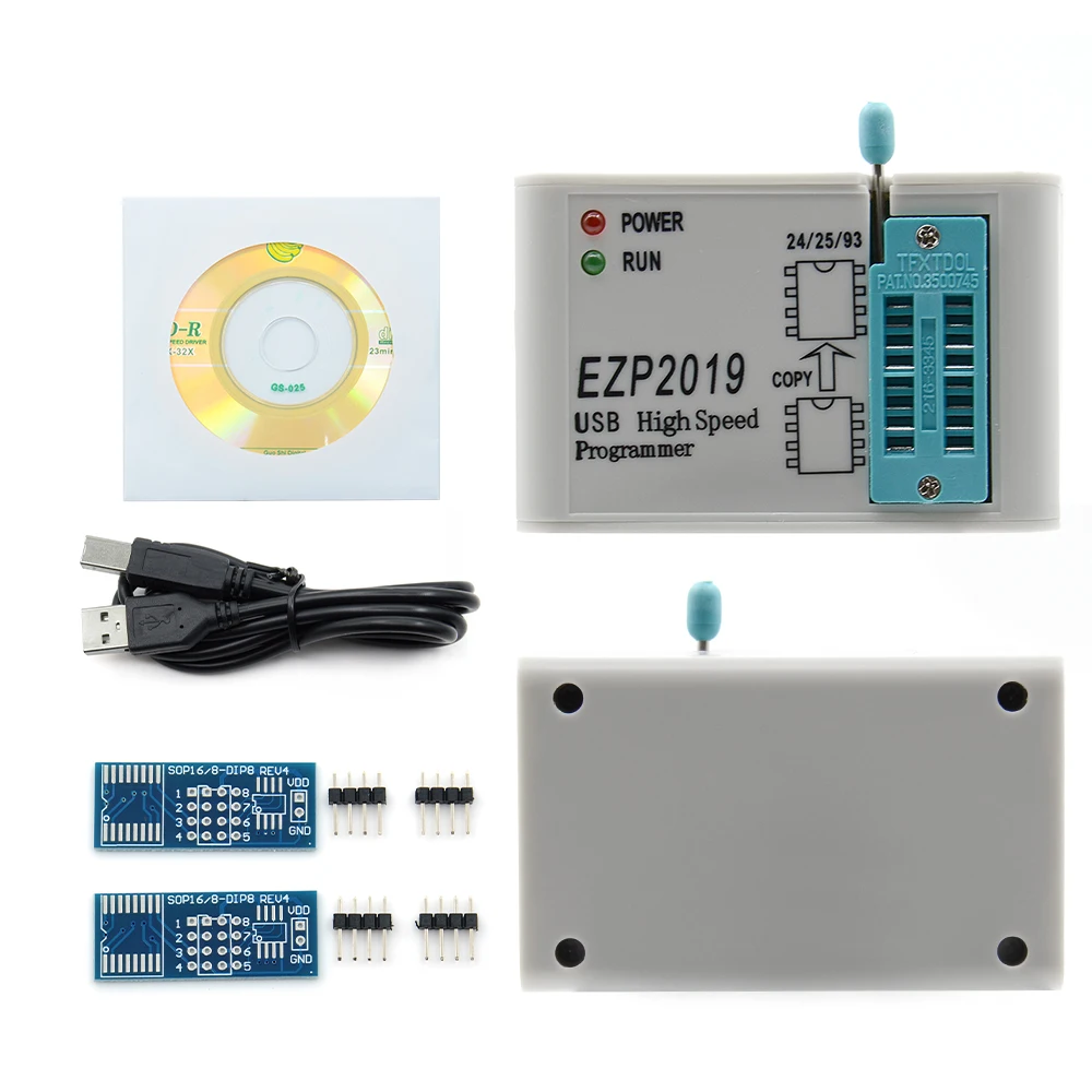 EZP2019 высокоскоростной USB SPI программатор ezp 2019 Support24 25 93 EEPROM Flash BIOS Чип + 7 Socket |